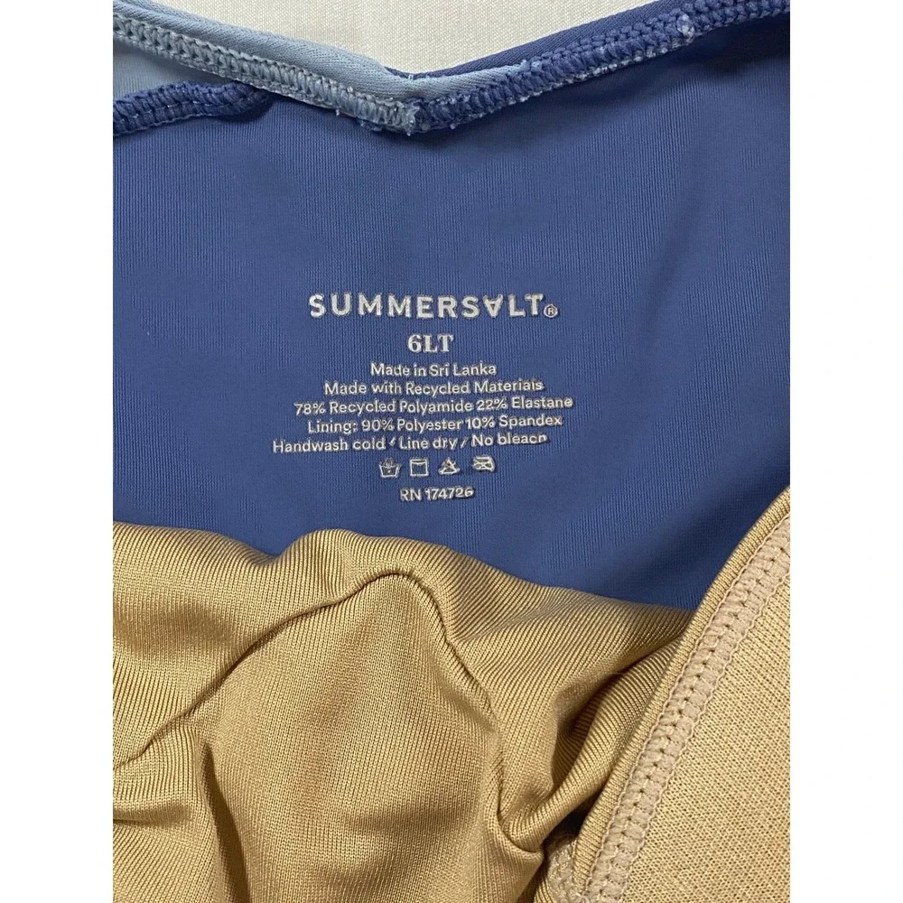 Summersalt The Perfect Wrap One Piece Swimsuit Blue Colorblock Size 6 Long 6LT - Picture 4 of 8